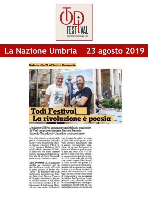 Rassegna Stampa Todi Festival 2019