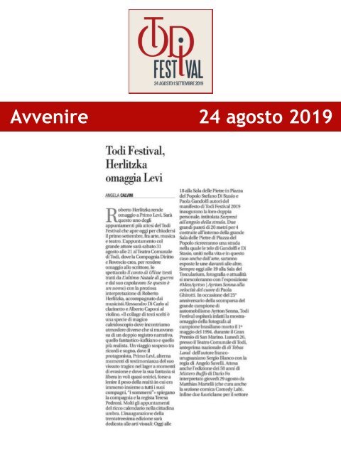 Rassegna Stampa Todi Festival 2019