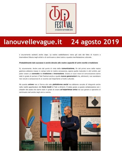 Rassegna Stampa Todi Festival 2019