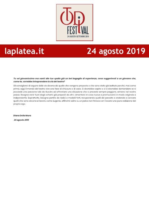 Rassegna Stampa Todi Festival 2019