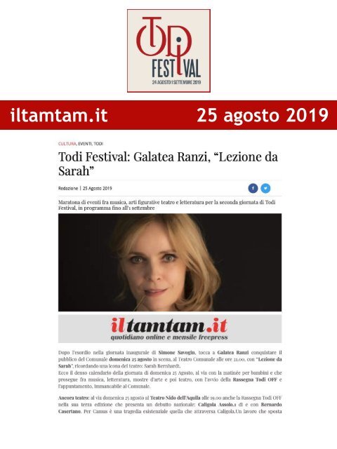 Rassegna Stampa Todi Festival 2019