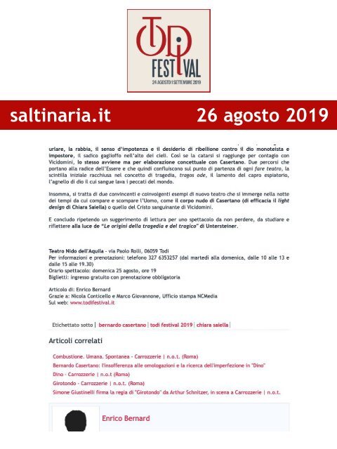 Rassegna Stampa Todi Festival 2019