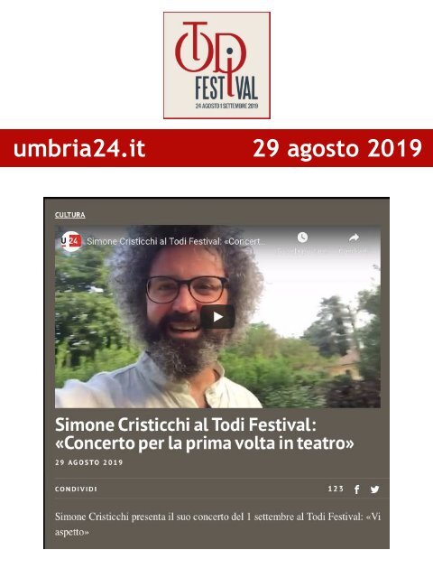 Rassegna Stampa Todi Festival 2019