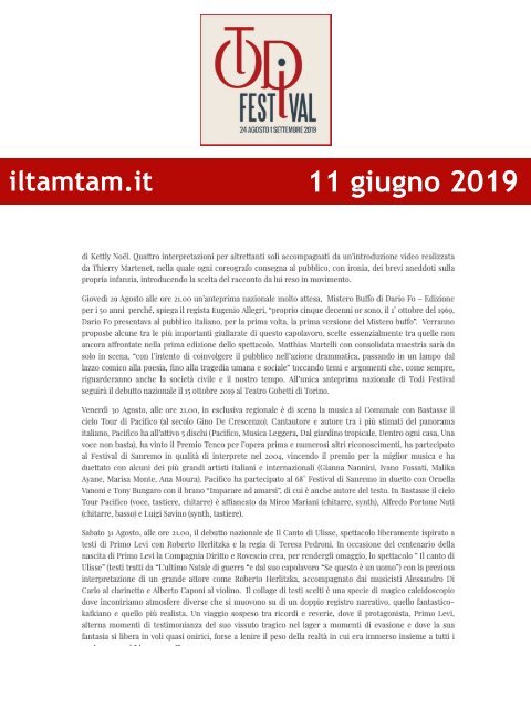 Rassegna Stampa Todi Festival 2019