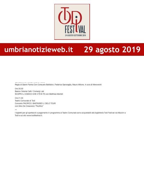 Rassegna Stampa Todi Festival 2019