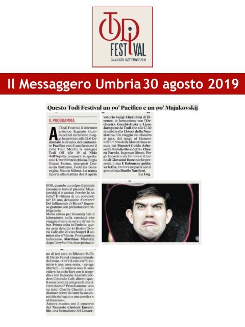 Rassegna Stampa Todi Festival 2019