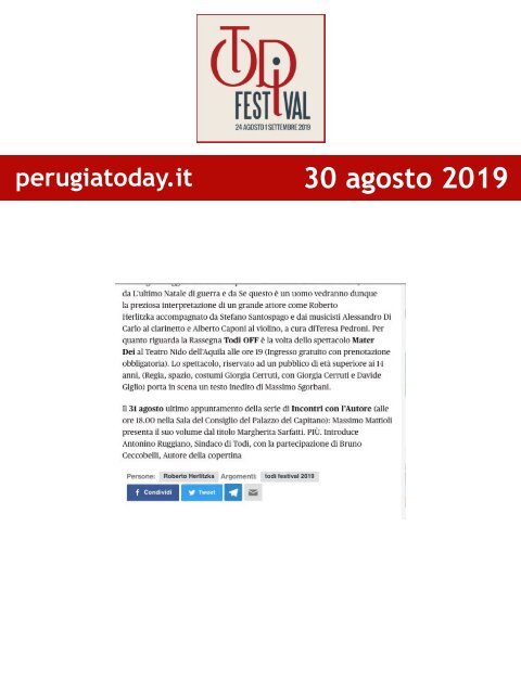 Rassegna Stampa Todi Festival 2019