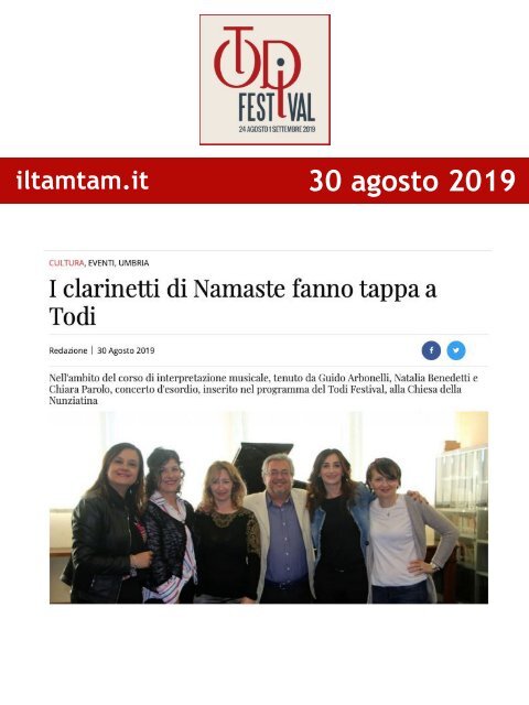 Rassegna Stampa Todi Festival 2019