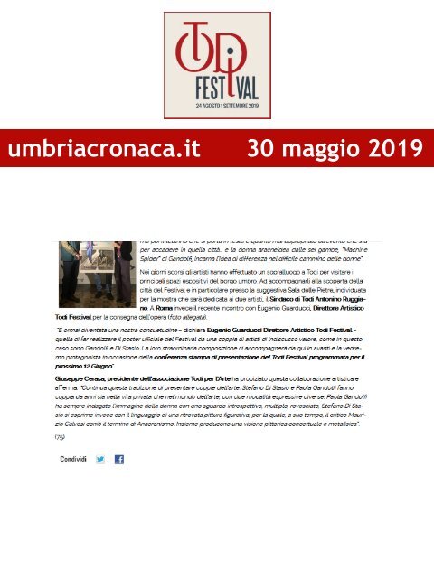 Rassegna Stampa Todi Festival 2019