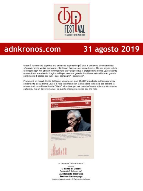 Rassegna Stampa Todi Festival 2019