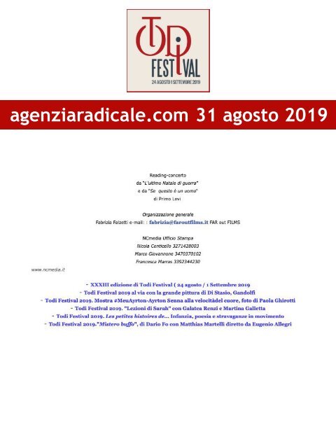 Rassegna Stampa Todi Festival 2019