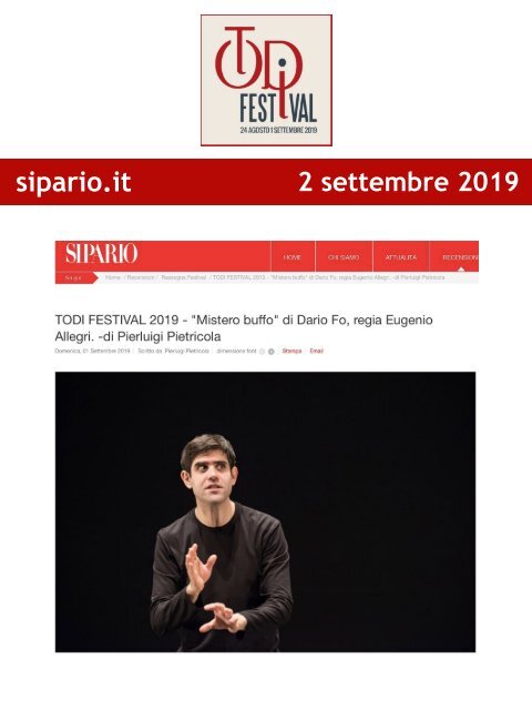 Rassegna Stampa Todi Festival 2019