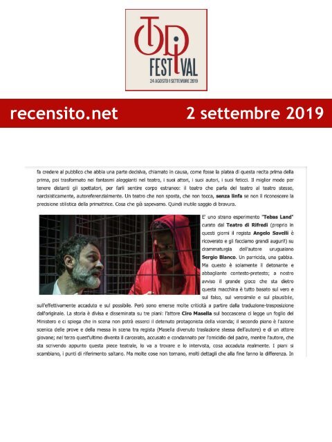 Rassegna Stampa Todi Festival 2019