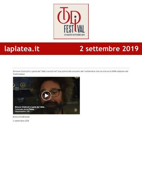 Rassegna Stampa Todi Festival 2019