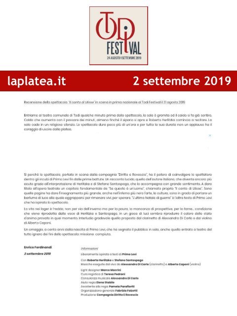 Rassegna Stampa Todi Festival 2019