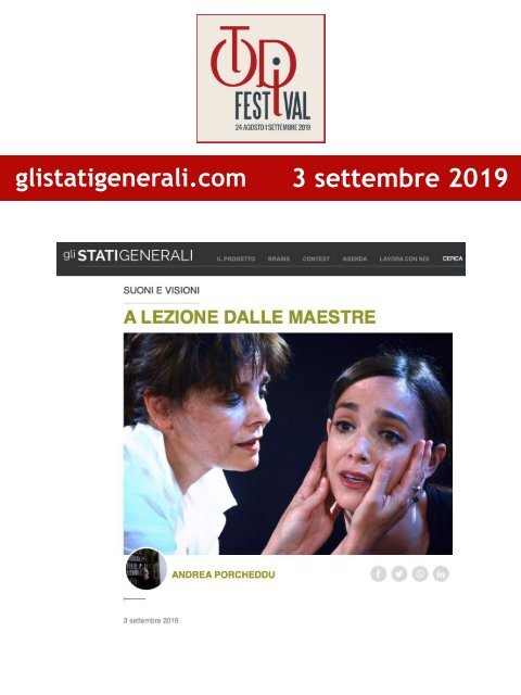 Rassegna Stampa Todi Festival 2019