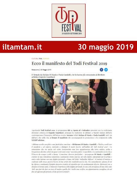 Rassegna Stampa Todi Festival 2019