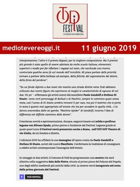 Rassegna Stampa Todi Festival 2019