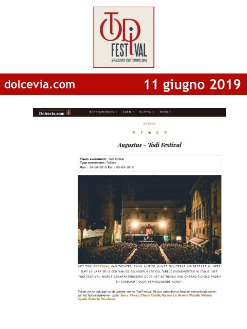 Rassegna Stampa Todi Festival 2019