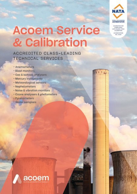 Acoem Service & Calibration Solution Snapshot brochure