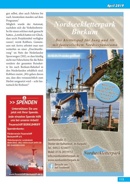 April   2019   Borkum-Aktuell - Das Inselmagazin