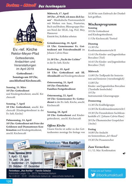 April   2019   Borkum-Aktuell - Das Inselmagazin