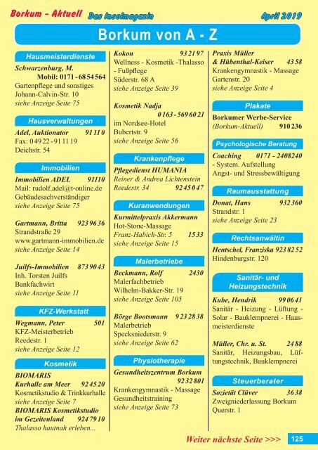 April   2019   Borkum-Aktuell - Das Inselmagazin