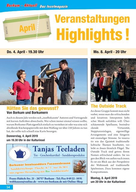 April   2019   Borkum-Aktuell - Das Inselmagazin