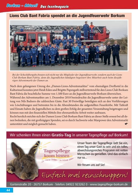 April   2019   Borkum-Aktuell - Das Inselmagazin