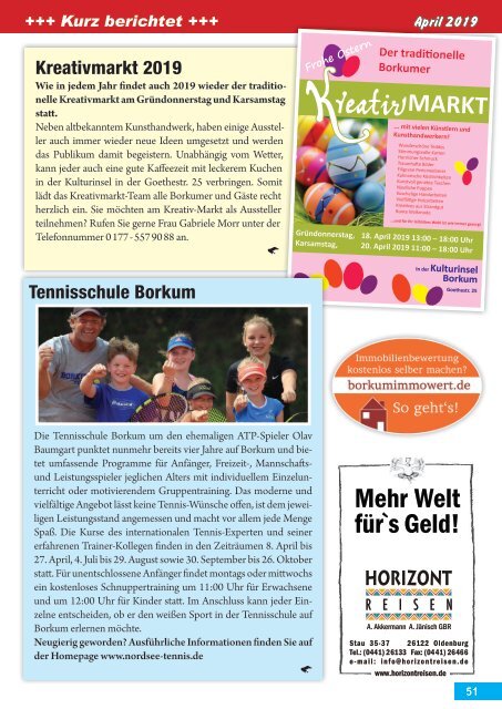 April   2019   Borkum-Aktuell - Das Inselmagazin