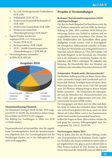 April   2019   Borkum-Aktuell - Das Inselmagazin