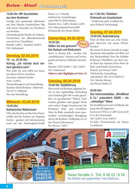 April   2019   Borkum-Aktuell - Das Inselmagazin