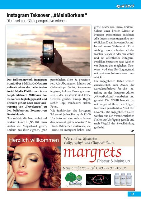 April   2019   Borkum-Aktuell - Das Inselmagazin