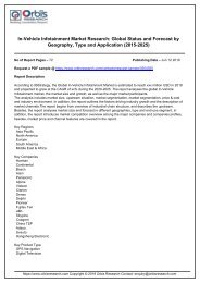 In-Vehicle Infotainment Market Research  Global Status and Forecast by Geography  Type and Application  2015-2025