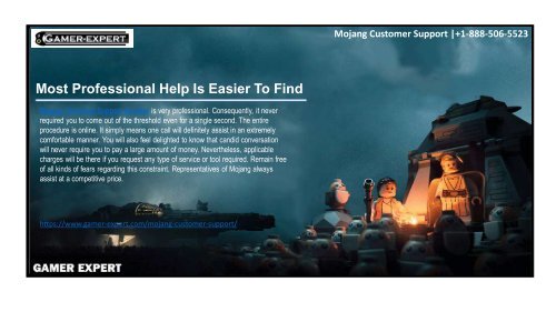 Mojang Customer Support |+1-888-506-5523 | Mojang Game Support USA