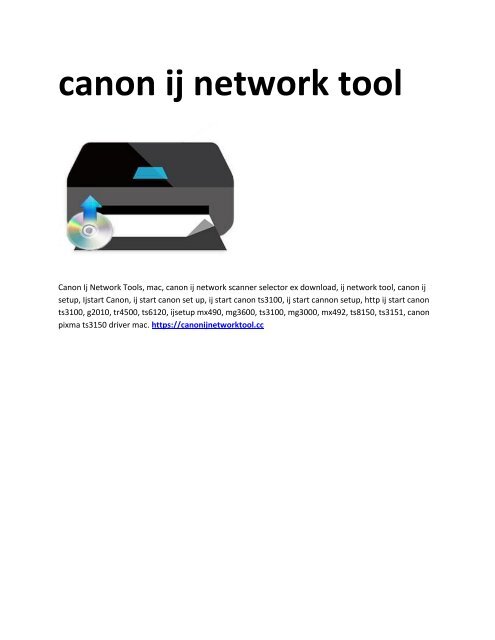 4 canon ij network tool