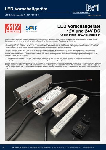 LED Vorschaltgeräte / LED Netzteile / LED Konverter - NP LIGHTING