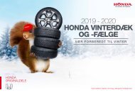 HONDA VINTERDÆK OG -FÆLGE 2019 - 2020