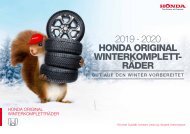 HONDA ORIGINAL WINTERKOMPLETT- RÄDER 2019 - 2020