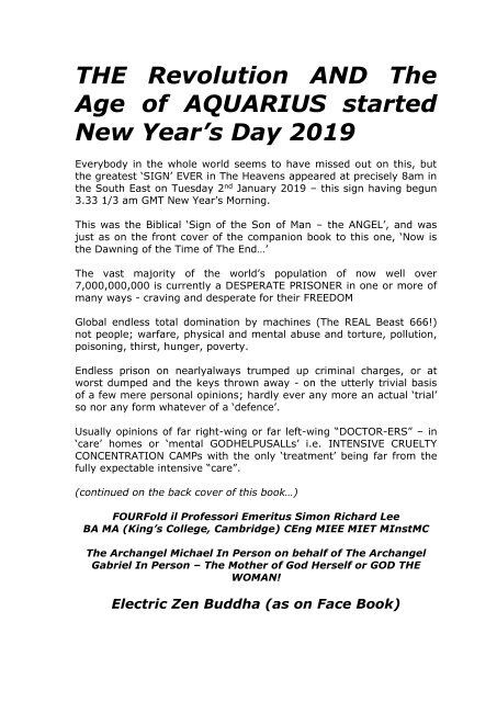 THE Revolution AND The Age of AQUARIUS started New Year's Day 2019