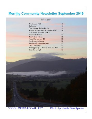 77 September 2019 Merrijig community Newsletter