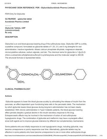 PDR(R) Glyburide