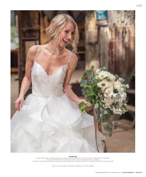 Real Weddings Magazine's “Gold Country Glam” Cover Model Finalist Feature Photo Shoot - Summer/Fall 2019 - Featuring some of the Best Wedding Vendors in Sacramento, Tahoe and throughout Northern California!