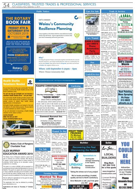 North Canterbury News: September 05, 2019