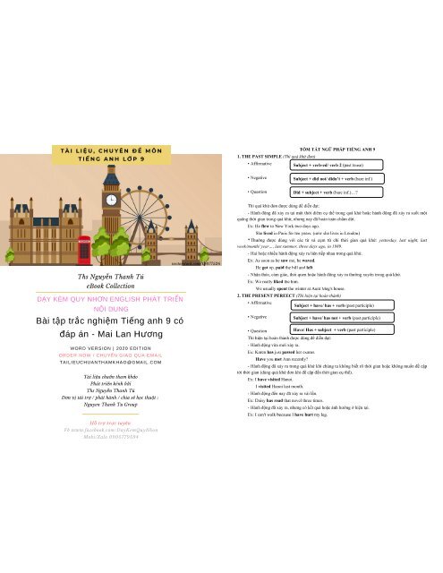 Bài tập trắc nghiệm Tiếng anh 9 có đáp án - Mai Lan Hương