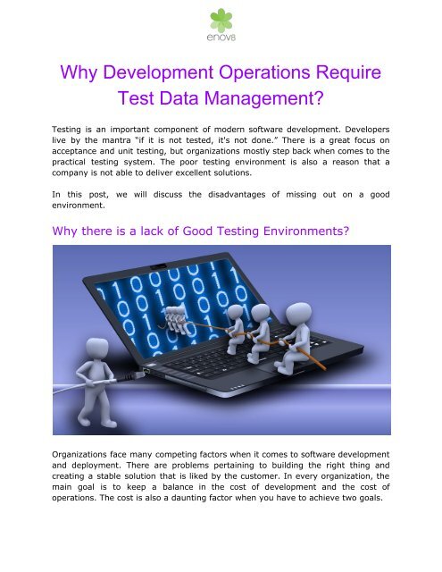 Why Development Operations Require Test Data Management