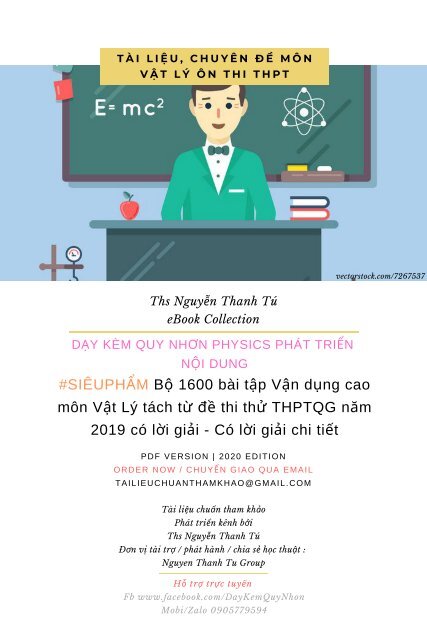 Bộ 1600 bài tập Vận dụng cao môn Vật Lý tách từ đề thi thử THPTQG năm 2019 có lời giải - Có lời giải chi tiết