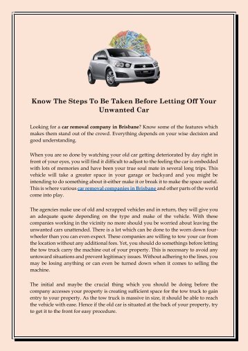 Know The Steps To Be Taken Before Letting Off Your Unwanted Car