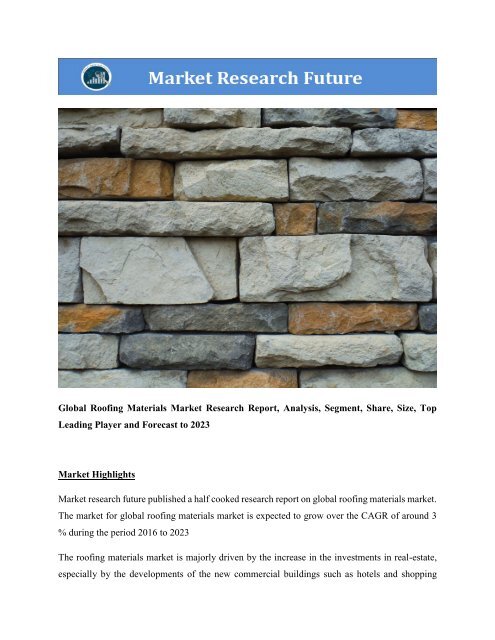 Global Roofing Materials Market
