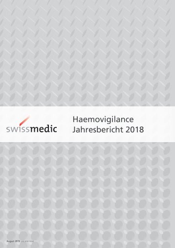 Haemovigilance Jahresbericht 2018